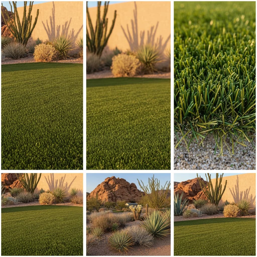 Strip of artificial turf detail photos for estimate guidance